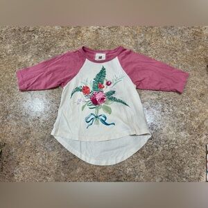 Tea Collection Floral Raglan Tee – Size XS (2/3)